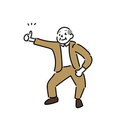 GOODサインを出しているおじいさん