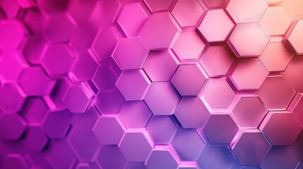Abstract Geometric Hexagon Pattern in Vibrant Pink and Orange Colors