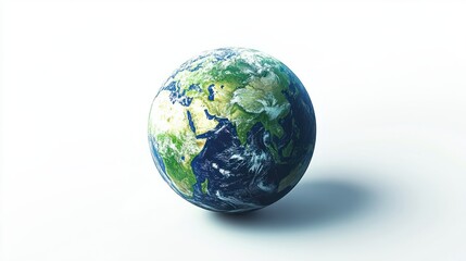 Fototapeta premium Earth day concept. Illustration of the green planet earth on a white background. Save the Earth concept. Happy Earth Day, 22 April. Ai generated image