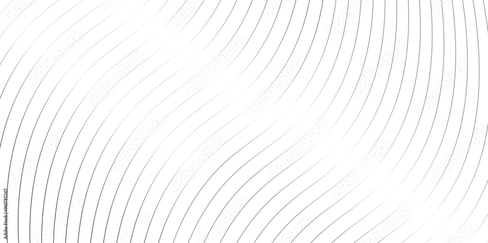 Poster curve wave seamless pattern line texture. abstract white, black vector wave elegant striped diagonal