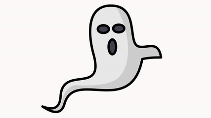 flying Ghost Icon, Animation of a cute ghost icon with 4k resolution.