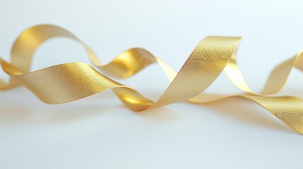 A flowing golden ribbon, elegantly twisted on a soft background.