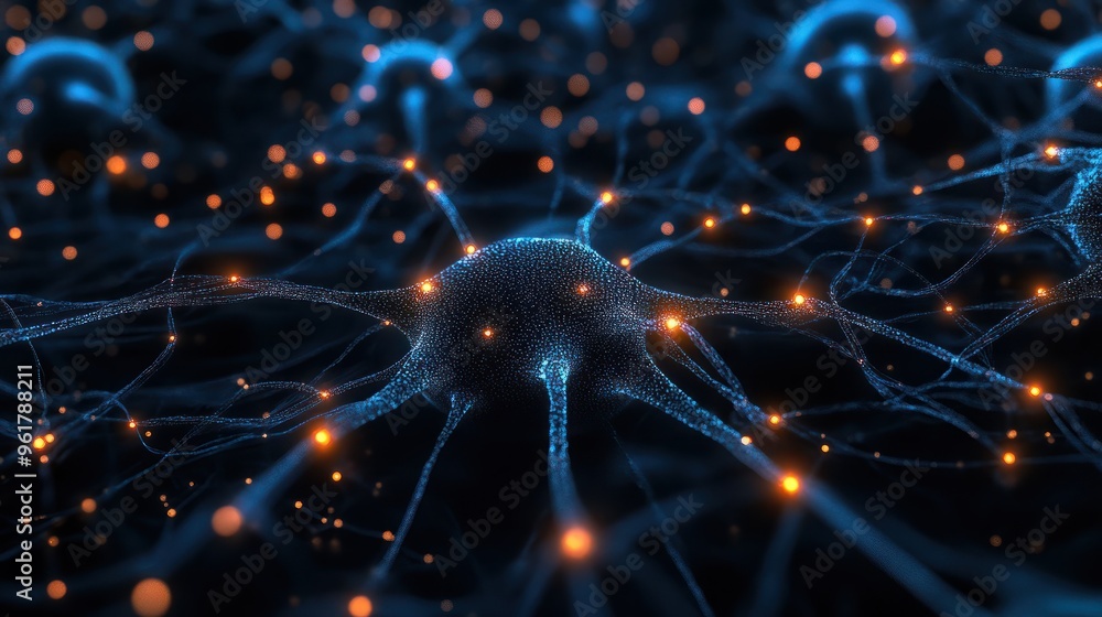 Poster illustration of a neural network, symbolizing the intersection of big data and cybersecurity in a te
