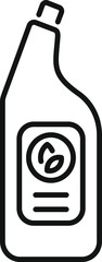 Simple design of a cleaning product container with a leaf symbol, representing biodegradable ingredients