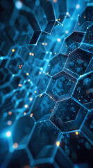 A hexagonal speed pattern of high tech communication networks as a background image