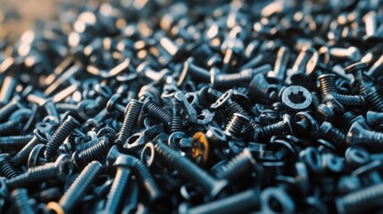 Close-up of a Pile of Screws