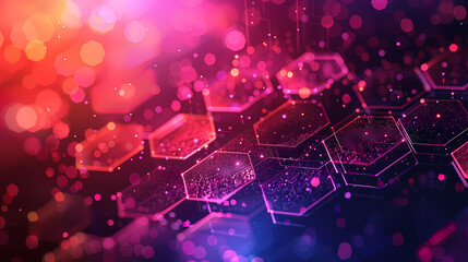 Fototapeta premium A hexagonal speed pattern of high tech communication networks as a background image