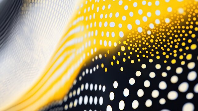 Innovative Technology Summit with Abstract Patterns, Vibrant Yellow, White, and Black Gradients, Digital Networking, and Futuristic Data Visualizations - Powered by Adobe
