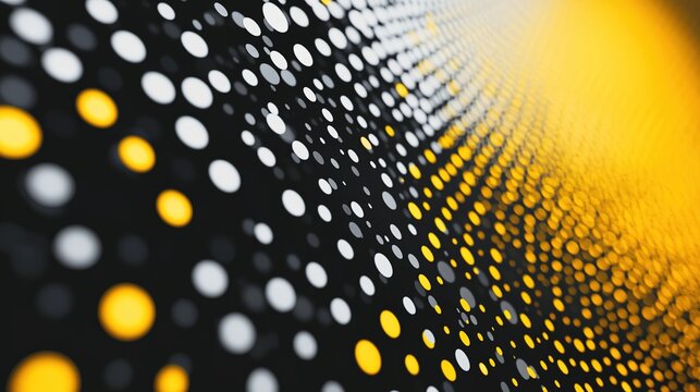Innovative Technology Summit with Abstract Patterns, Vibrant Yellow, White, and Black Gradients, Digital Networking, and Futuristic Data Visualizations - Powered by Adobe