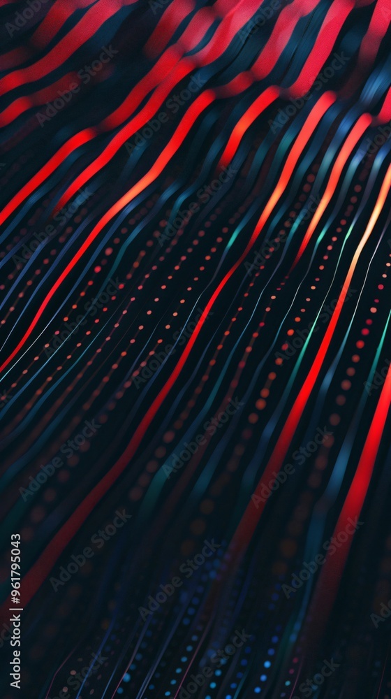 Poster abstract background with glowing lines and particles