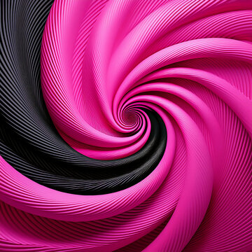  Abstract spiral pattern in pink and black, representing optical illusions. _1(275)