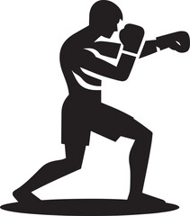 A strong boxer silhouette vector illustration isolated on a white background