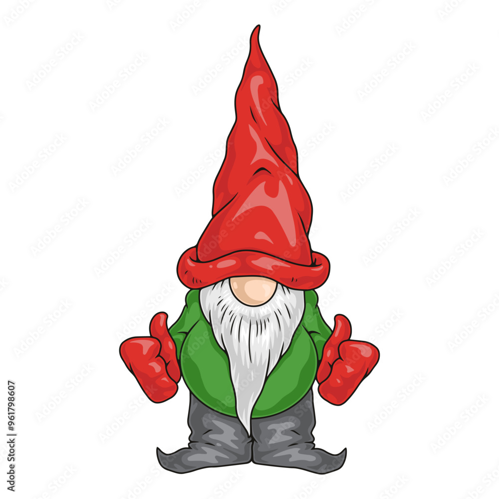 Sticker Christmas gnome vintage element colorful