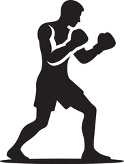 A strong boxer silhouette vector illustration isolated on a white background