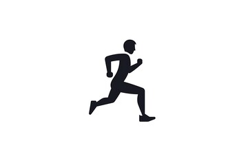 Minimalist Vector Logo of Running Person - Clean Flat Design with Bold Lines