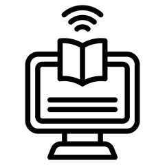 ebook icon, electronic education, online learning  icon