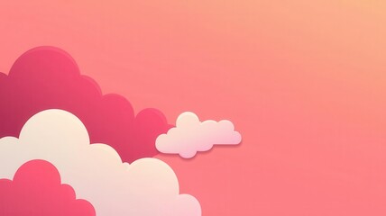 Fototapeta premium Inspirational sky with clouds forming breast cancer symbol, flat design illustration