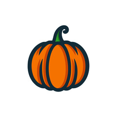 orange pumpkin fruit nature logo vector illustration template design