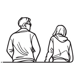 Man and woman behind, sketch