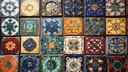 83. Detailed, traditional mosaic tiles with vibrant colors