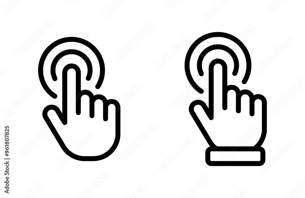 Poster click hand cursor icon set
