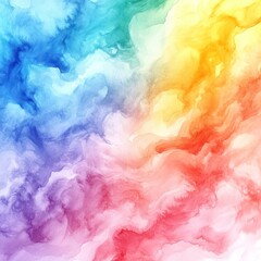 Abstract Watercolor Painting with Rainbow Color Gradient
