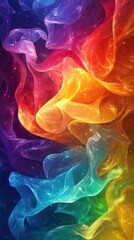 Naklejka premium Abstract Rainbow-Colored Swirling Nebula with Stars