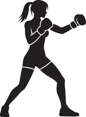 A strong boxer silhouette vector illustration isolated on a white background