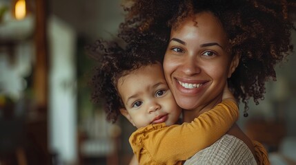 A dynamic shot of a mother and child participating in a local community event or festival, with a clean background and ample copy space for event or festival highlights.