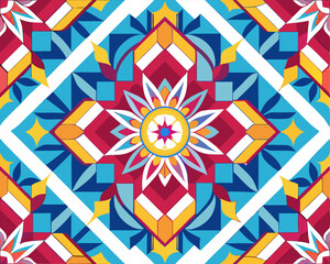 Seamless pattern geometric style flooring digital art abstract pattern design  