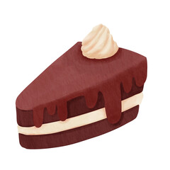 Cute chocolate cake decoration element, PNG file no background 