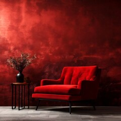 Obraz premium red chair and vase flowers