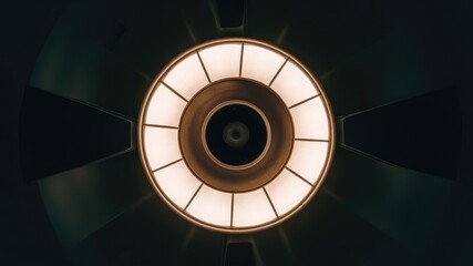 A circular object with a light on the top of it