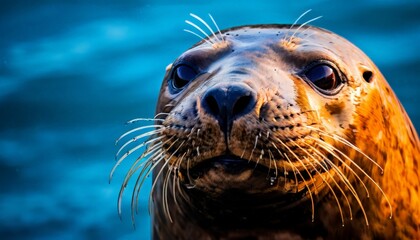 Obraz premium close up seal with its mouth open