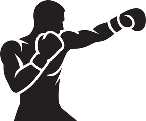 A strong boxer silhouette vector illustration isolated on a white background