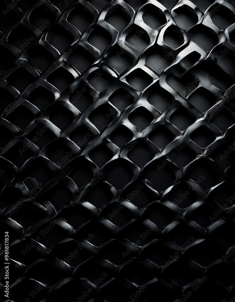 Poster black background with pattern squares
