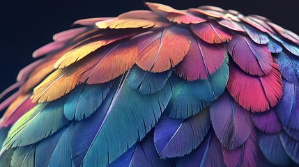 Fototapeta premium 75. Vibrant, detailed feathers with complex textures