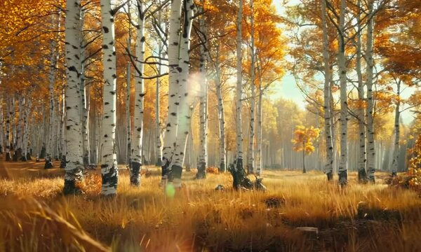 Golden Aspen Trees in Autumn, Video