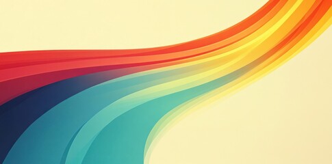 Abstract Background with Curved Colorful Stripes