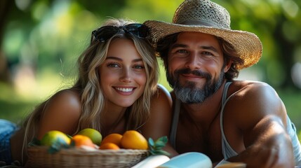 Couple enjoying a picnic in the park