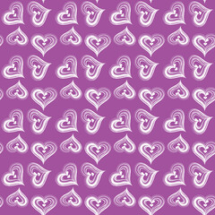 Seamless minimalist pattern with a heart motif for fabrics. Valentine's Day design
