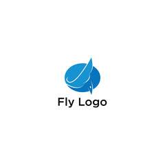 FLY with Abstract Airplane Logo Design in the shape of a bird