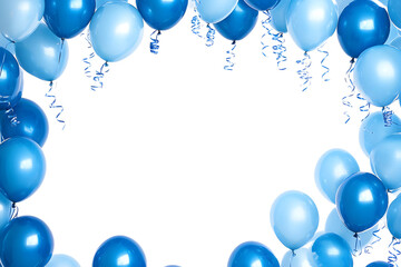  "AI-Generated Blue Balloon Birthday Party Frame"