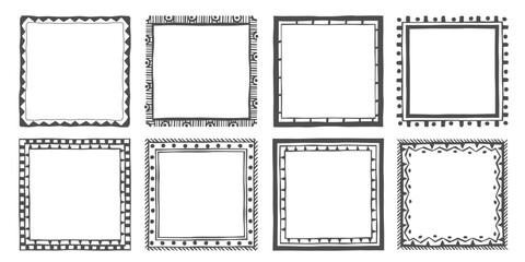 Hand drawn decorative geometric frames