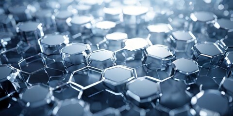 Obraz premium lot shiny silver hexagons