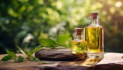 bottle olive oil and small