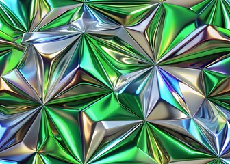 Shiny Iridescent Metallic Fabric Texture Reflective Geometric Patterns Colorful Surface