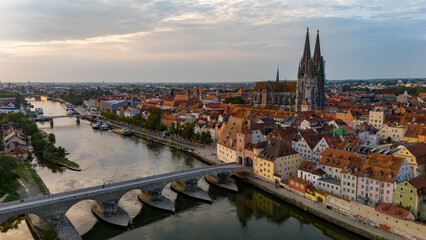 Panoramablick über die Altstadt von Regensburg