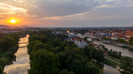 Panoramablick über die Altstadt von Regensburg