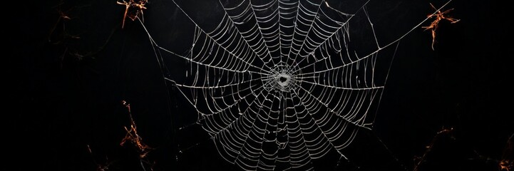 Fototapeta premium spider web on black background